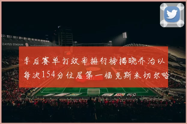 季后赛单打效率排行榜揭晓乔治以每次154分位居第一福克斯米切尔哈登紧随其后